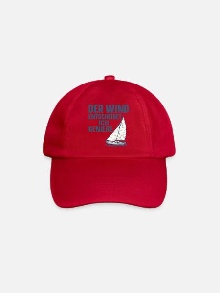Der Wind entscheidet, ich genieße. Segel-Motiv - Baseballkappe - klassisch Rot