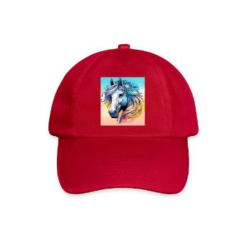 Pferd - Baseballkappe - klassisch Rot - Vorne