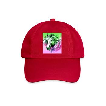Pferd - Baseballkappe - klassisch Rot - Vorne