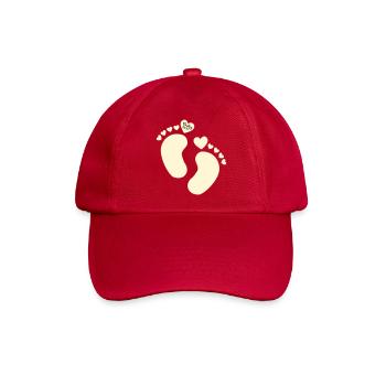 Geburt 2027 Babyfüße - Baseballkappe - klassisch Rot - Vorne
