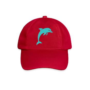 Anmutiger Delfin minimalistischer Türkis - Baseballkappe - klassisch Rot - Vorne