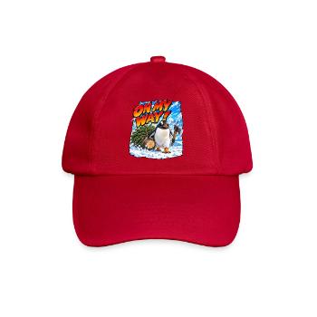 Bin unterwegs! Gentoo-Pinguin - Baseballkappe - klassisch Rot - Vorne