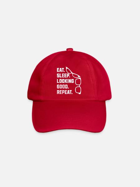 Eat Sleep Looking Good Repeat Glasses - Baseballkappe - klassisch Rot