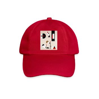 Abstrakte geometrische Komposition - Baseballkappe - klassisch Rot - Vorne