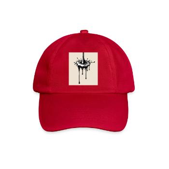 Ein Tropfen schwarze Farbe - Baseballkappe - klassisch Rot - Vorne