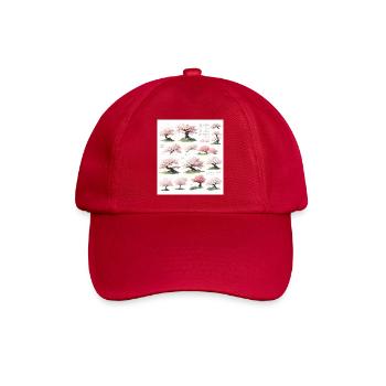 Illustrationen von Kirschbäumen - Baseballkappe - klassisch Rot - Vorne