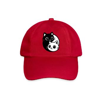 Ying Yang Katzenporträt  - Baseballkappe - klassisch Rot - Vorne