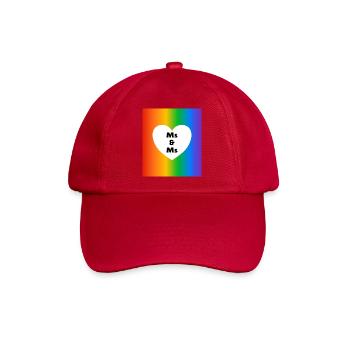 Frau & Frau Pride Heart on Rainbow – lesbische Hochzeit - Baseballkappe - klassisch Rot - Vorne