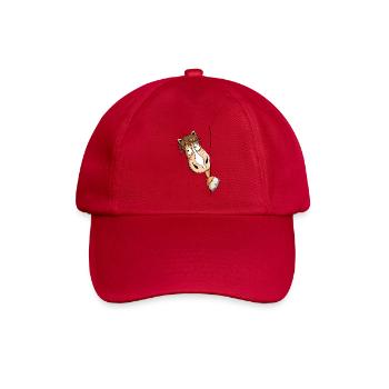 Neugieriges Pferd - Baseballkappe - klassisch Rot - Vorne