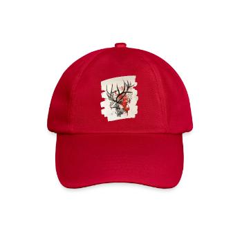Hirsch mit Geweih - Baseballkappe - klassisch Rot - Vorne