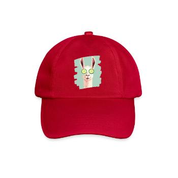 Lama Alpaka Beauty Selfcare Maske - Baseballkappe - klassisch Rot - Vorne