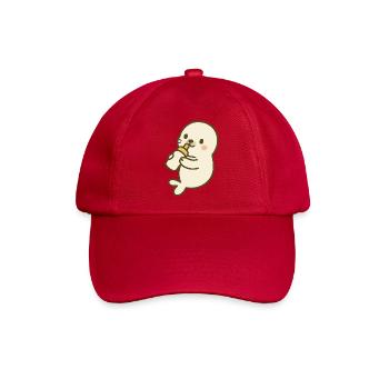 Fläschchen-Robbenbaby - Baseballkappe - klassisch Rot - Vorne