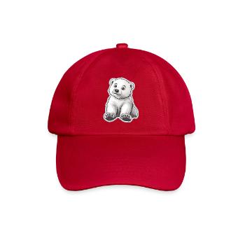 Polarbär Illustration – Arktisches Tiermotiv - Baseballkappe - klassisch Rot - Vorne