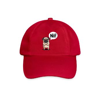 Nö Sprechender Mops Comic Lustig - Baseballkappe - klassisch Rot - Vorne