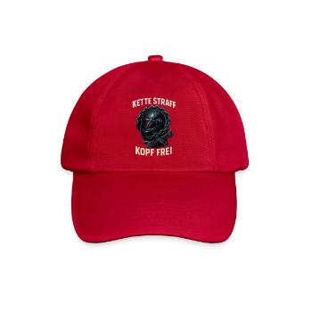 Kette straff Kopf frei Biker Shirt Motorrad - Baseballkappe - klassisch Rot - Vorne