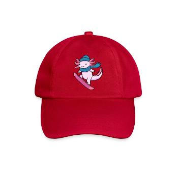 Kawaii Axolotl Snowboard Winter Sport - Baseballkappe - klassisch Rot - Vorne