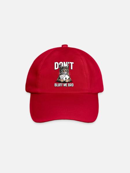 Poker-Katze - Don't Bluff Me Bro - Baseballkappe - klassisch Rot