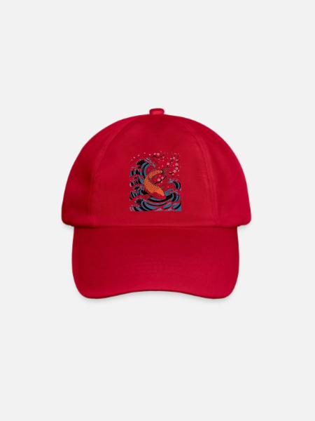 Sakura Wave Koi Japanische Kunst - Baseballkappe - klassisch Rot