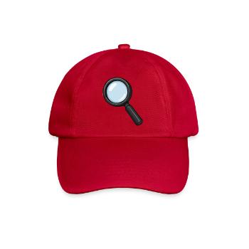 Vergrößerungsglas Illustration Lupe - Baseballkappe - klassisch Rot - Vorne