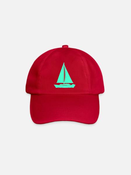 Segelboot NeonTürkis - Baseballkappe - klassisch Rot
