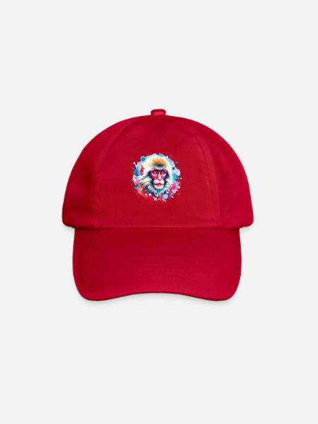 Schneeaffe Motiv - Baseballkappe - klassisch Rot