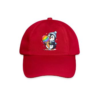 Regenbogen Eis Pinguin - Baseballkappe - klassisch Rot - Vorne