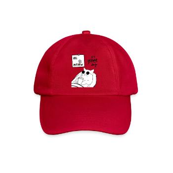 Dein Miautag: Entspann dich bei der Katze - Baseballkappe - klassisch Rot - Vorne