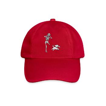 Tja, Scheiße, Skeletthund hat Knochen gestohlen, lustiges Meme - Baseballkappe - klassisch Rot - Vorne