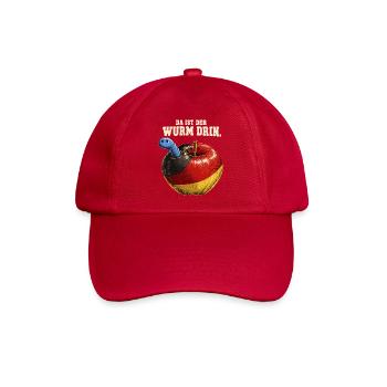 Da ist der Wurm drin – AfD Kritik im Vintage-Stil - Baseballkappe - klassisch Rot - Vorne