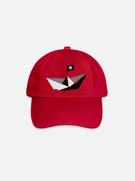 Papier Piratenschiff - Baseballkappe - klassisch Rot