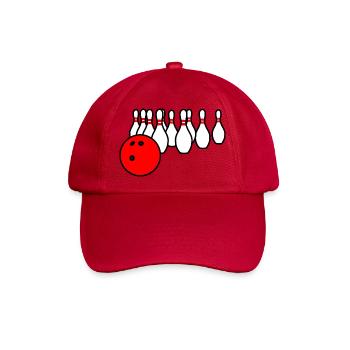 Bowlingkugel mit Pins - Baseballkappe - klassisch Rot - Vorne