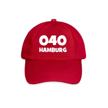 040 - H - Hamburg - Vorwahl - Telefon telefonieren - Baseballkappe - klassisch Rot - Vorne