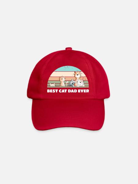 Best Cat Dad Katzen Papa Vintage Katzenliebhaber - Baseballkappe - klassisch Rot