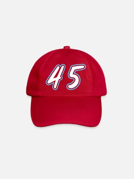 45 Zahl symbol - Baseballkappe - klassisch Rot