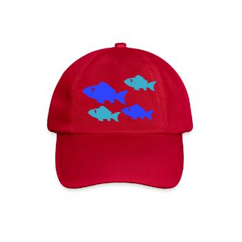 Neonfische Silhouetten Muster - Baseballkappe - klassisch Rot - Vorne