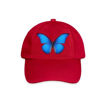 Azurblaue Schmetterlingsflügel - Baseballkappe - klassisch Rot - Vorne