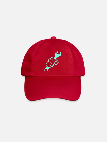 Kraftfaust Schraubenschluessel - Baseballkappe - klassisch Rot