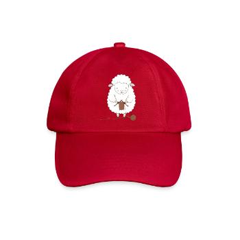 Schafstricker-Wolle und Nadeln - Baseballkappe - klassisch Rot - Vorne