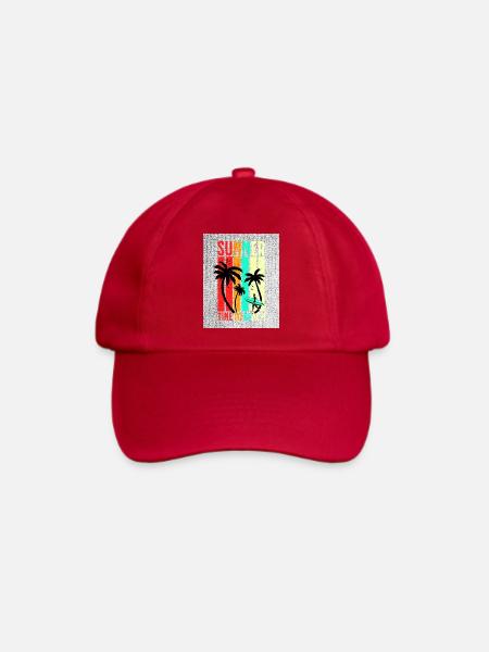 Summer Beach Stripes Surf - Baseballkappe - klassisch Rot