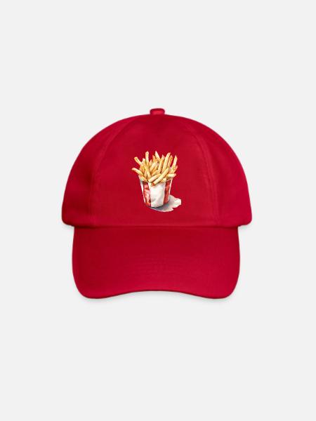 Pommes Frites Kunst Illustration - Baseballkappe - klassisch Rot