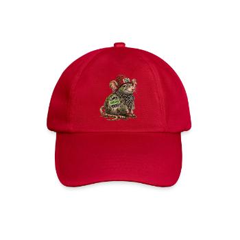 Links Grün Versifft Ratte - Baseballkappe - klassisch Rot - Vorne