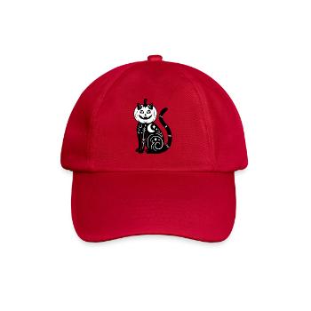 Halloween Katze Kürbiskostüm - SW - Baseballkappe - klassisch Rot - Vorne