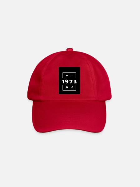 Minimalistisches Design Jubiläum 1973 - Baseballkappe - klassisch Rot