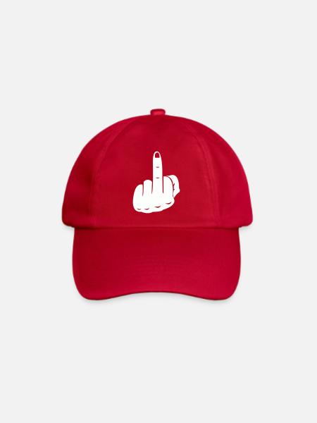 Mittelfinger Hand - Baseballkappe - klassisch Rot