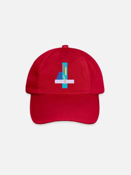 Abstraktes geometrisches Gesicht auf T-Shirt - Baseballkappe - klassisch Rot