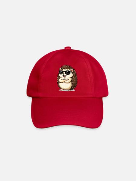 Igel mit Sonnenbrille - Baseballkappe - klassisch Rot
