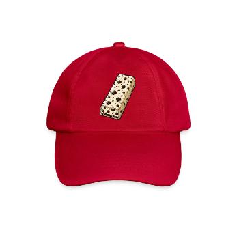 Schokoriegel mit Schoko-Stückchen Muster - Baseballkappe - klassisch Rot - Vorne