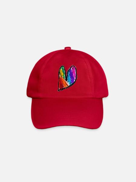 Regenbogenherz Kritzelkunst - Baseballkappe - klassisch Rot