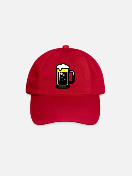 Bier Bierglas Symbol - Baseballkappe - klassisch Rot