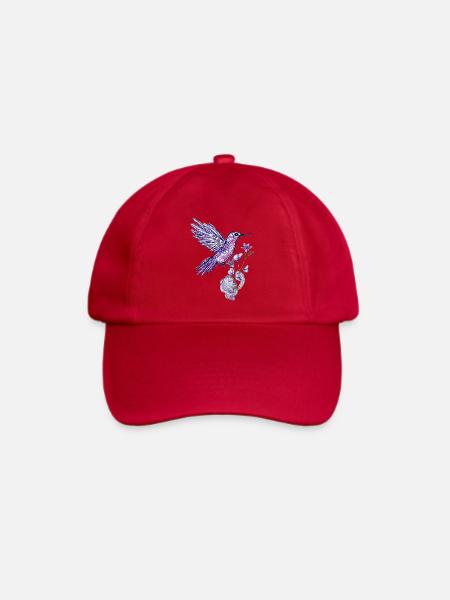 Lila Kolibri mit Fliederblume - Baseballkappe - klassisch Rot